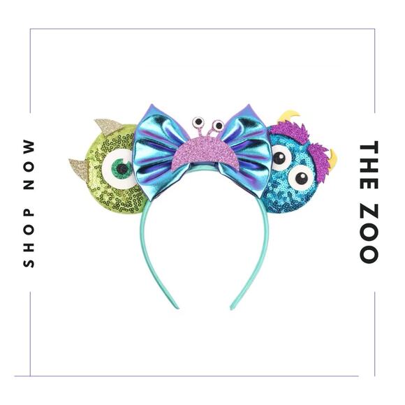 Headband and Scrunchie with Mouse Ears Monsters Inc - Picture 2 of 3